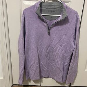 Mizzen+Main Heather Gray and Lavender Pullover